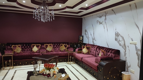 Jeddah, Furniture, SAR 2000,  Used Majlis Sofa Set With Curtains & 3 Chandeliers For Sale &ndash; Jeddah