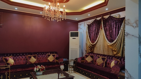 Jeddah, Furniture, SAR 2000,  Used Majlis Sofa Set With Curtains & 3 Chandeliers For Sale &ndash; Jeddah