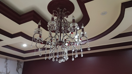 Jeddah, Furniture, SAR 2000,  Used Majlis Sofa Set With Curtains & 3 Chandeliers For Sale &ndash; Jeddah
