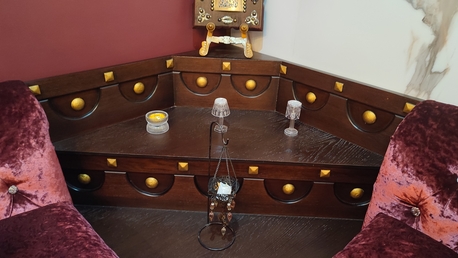 Jeddah, Furniture, SAR 2000,  Used Majlis Sofa Set With Curtains & 3 Chandeliers For Sale &ndash; Jeddah