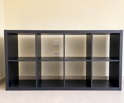 Jeddah, Furniture, SAR 200,  Black-Brown 8-Cube Shelving Unit (IKEA Kallax)