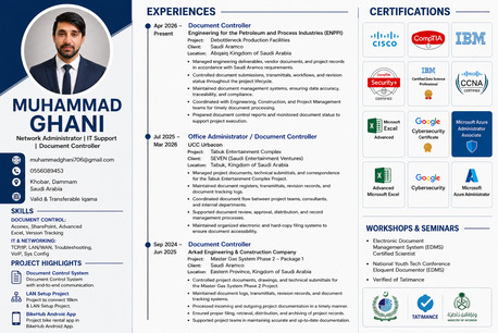 Dammam, Job Seekers, Document Controller