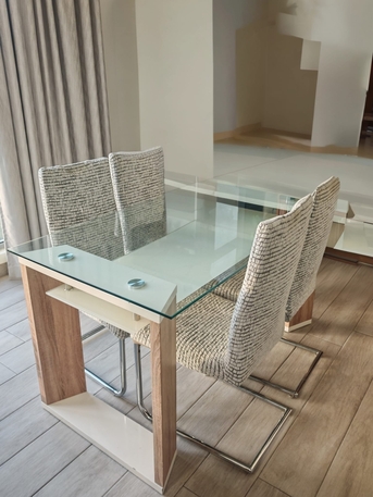 Adliya, Furniture, BHD 50,  4-Seater Dining Table Set (+ 4 Chairs With Covers)