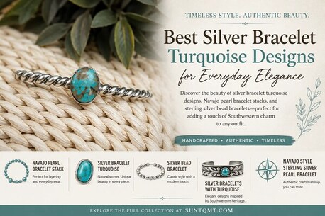 New York, Clothing & Accessories, Best Silver Bracelet Turquoise Designs For Everyday Elegance &ndash; Sunset Turquoise Mountain