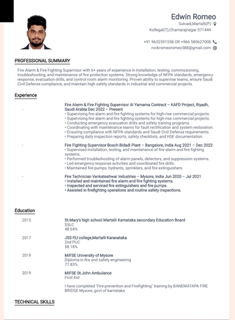 Riyadh, Job Seekers, Fire Alarm Technician / Fire & Safety Professional Seeking Job