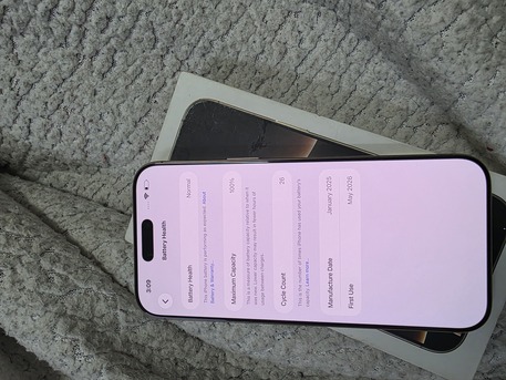 Khobar, Mobile Phones, SAR 3900,  IPhone 16 Pro Max 256gb Sale Swap 100 Battery 26 Cycle Count Only Serious Buyer Contact Me