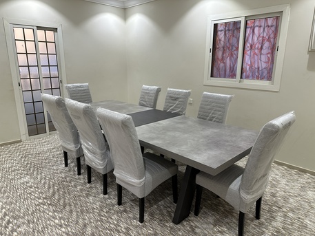 Jeddah, Furniture, SAR 2500,  🔥 HOMEBOX **LIKE NEW** MANHATTAN LUX 12-SEATER DINING TABLE + 8 DINING CHAIRS 🔥