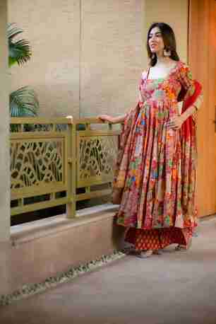 Jaipur, Clothing & Accessories, INR 3800,  Buy Idaho Vaani Floral Cotton Suit Set Online