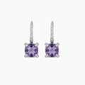 EUR 299,  Cushion Cut Amethyst Hoop Earrings