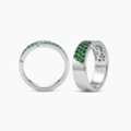 EUR 449,  Tsavorite & Diamond Band Ring In Silver