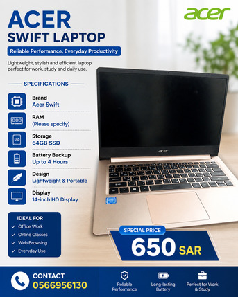 Khobar, Computers, SAR 650,  Laptop For Sale