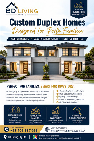 Perth, Construction, Custom Duplex Homes Designed For Perth Families