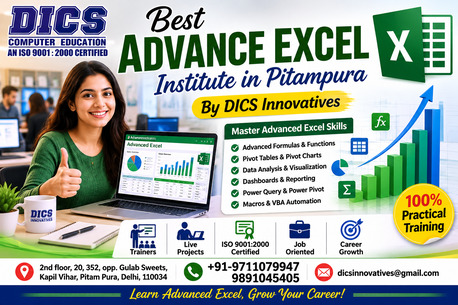 New Delhi, Education, Best Advance Excel Institute In Pitampura | DICS Innovatives