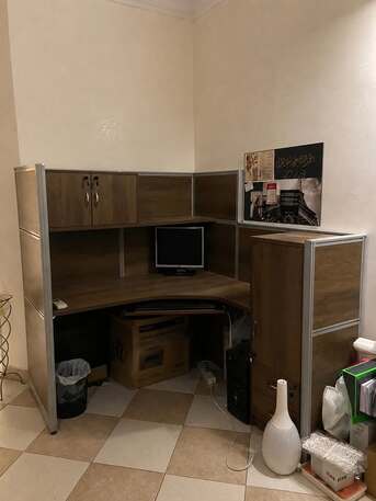 Al Aziziyah, Furniture, SAR 1300,  L-Shaped Office Workstation With Partition & Storage