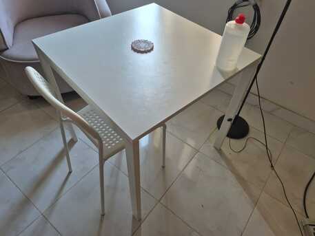 Umluj, Furniture, SAR 250,  Ikea Vihals White Small Dining Table And 2 Chairs