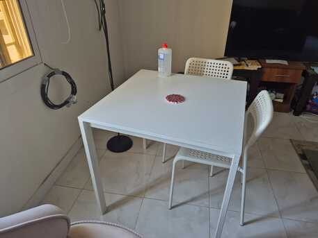 Umluj, Furniture, SAR 250,  Ikea Vihals White Small Dining Table And 2 Chairs