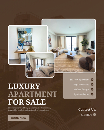 Manama, Real Estate For Sale, 1 BR,  Modern 1BR Apartment For Sale | Sea View | Prime Amwaj Location