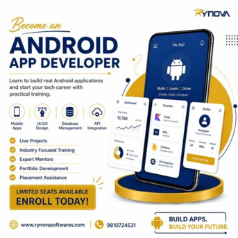 Noida, Lessons Offered, Android App Development Course Online In India By Rynova Softwares For Practical Skills An