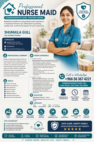 Jeddah, Household, 👩&zwj;⚕️ PROFESSIONAL NURSE MAID SERVICES