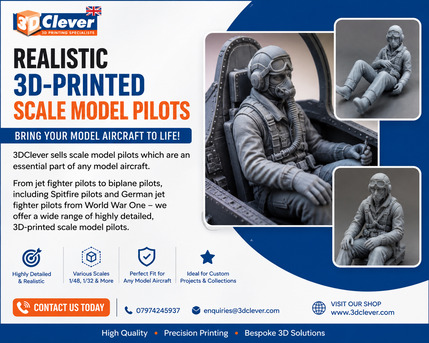 London, Printing, Premium 3D-Printed Scale Model Pilots For Realistic Aircraft Displays And Custom Model Pro