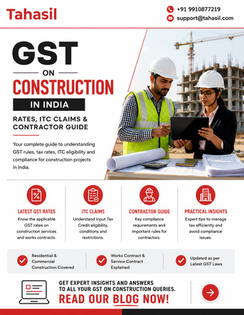Bhubaneswar, Legal, GST On Construction In India &ndash; Latest Rates, ITC Claims & Contractor Guide 2026