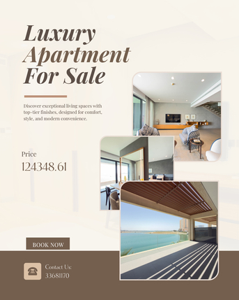 Manama, Real Estate For Sale, BHD 124348,  3 BR,  Luxury Beachfront 2+1BR Apartment | Lagoon & City View | 3-Year Payment Plan | Amwaj