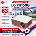 BHD 63, LG Portable Projector 30,000 Hours LED Life Up To 100" Screen Size With Remote - 39548774