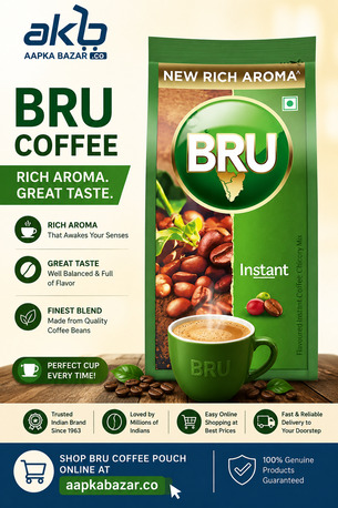 Dwarka, Household, BRU Coffee Pouch &ndash; Rich Aroma & Great Taste | Aap Ka Bazar