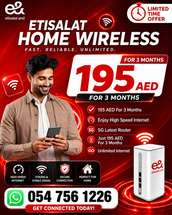 Abu Dhabi, Electronics, AED 195,  Etisalat Home WiFi Internet
