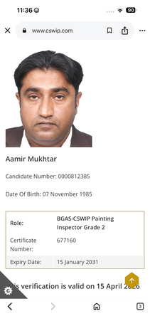 Jubail, Job Seekers, I Am A BGAS Grade 2 Certified QC Caoting Inspector Have 7+ Years Of Experience Looking For