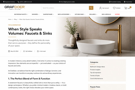 New Delhi, Household, Stylish Faucets & Sinks For Modern Homes | Premium Bathroom & Kitchen Solutions
