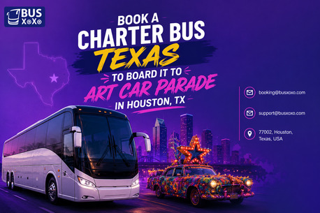 Houston, Travel, Book A Charter Bus Texas To Board It To Art Car Parade In Houston, TX