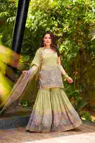 Jaipur, Clothing & Accessories, INR 12000,  Buy Idaho Saisha Cosmos Sharara Set Online