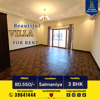 Salmaniya, Villas, BHD 550,  250 Sq. Meter,  3 BHK Spacious Villa For Rent In Salmaniya &ndash; BD 550/-