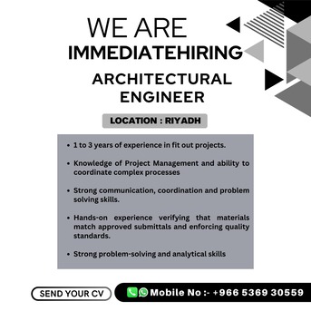 Riyadh, Jobs, Architectural Engineer
