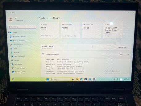 Al Aziziyah, Computers, SAR 1200,  Core I7 360 Touch Screen 2 In 1 Dell Laptop 16DDR  ,256 GB NVMe