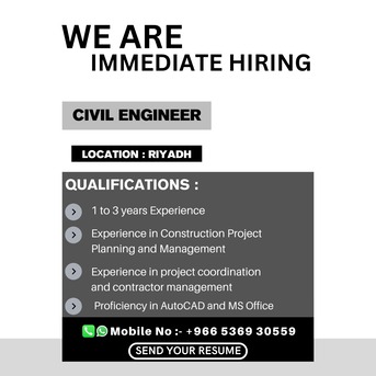 Riyadh, Jobs, Civil Engineer