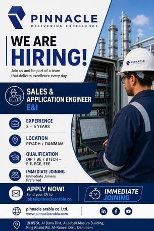 Dammam, Jobs, SALES & APPLICATION ENGINEER E&I