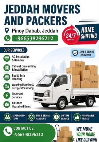 Riyadh, Household, MR ADIL MOVERS AND PACKERS IN JEDDAH FOR HOUSE OFFICE  SHIFTING 0538296212 