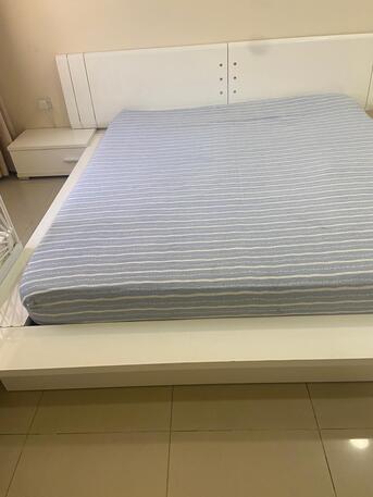 Manama, Furniture, BHD 65,  King Size Bed 180x200cm + Mattress With Two Side Tables - Excellent Condition