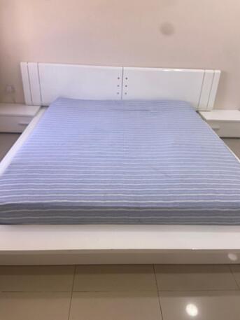 Manama, Furniture, BHD 65,  King Size Bed 180x200cm + Mattress With Two Side Tables - Excellent Condition