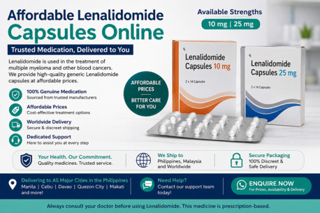 Makati City, Health & Beauty Items, PHP 1,  High-Quality Generic Lenalidomide Capsules At Competitive Prices In Thailand Or Malaysia