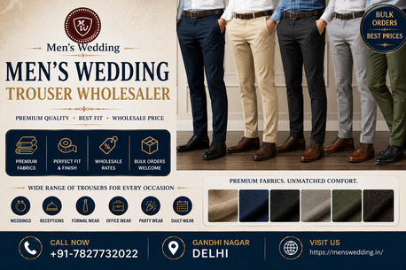 New Delhi, Clothing & Accessories, INR 1595,  Men&rsquo;s Wedding - Trouser Wholesaler In Gandhi Nagar Delhi