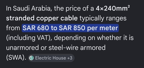 Dammam, Materials, Electrical Standard Copper Wire