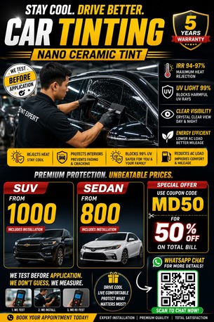 Riyadh, Auto Parts, SAR 4001000,  Car Window Tint. Nano Ceramic 5 Year Warranty