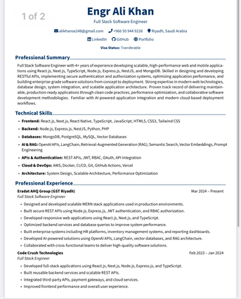 Dammam, Job Seekers, Full Stack Software Engineer