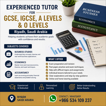 Riyadh, Lessons Offered, GCSE, IGCSE & A Level Trainers For Business Studies, Economics And Accountancy &ndash; Riyadh