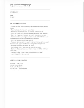 Umluj, Job Seekers, QC Inspector Civil - Immediate Joining With Transferable IQAMA