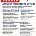 QC Manager (01 Position)  #04 QC Electrical & QC Instrument Inspectors Protection