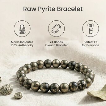 Mumbai, Jewelry, INR 999,  Buy Raw Pyrite Bracelet For Motivation, And Positivity